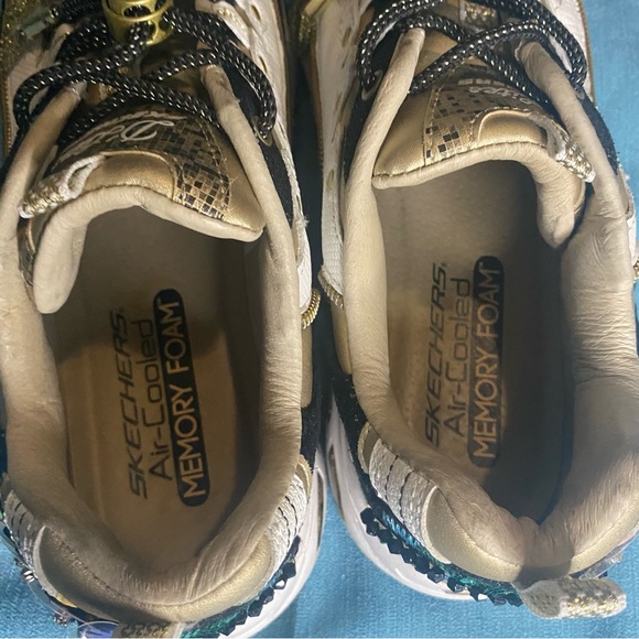 Skechers D’lites glamorous limited edition gold/white/black womens size 8 - Picture 7 of 13